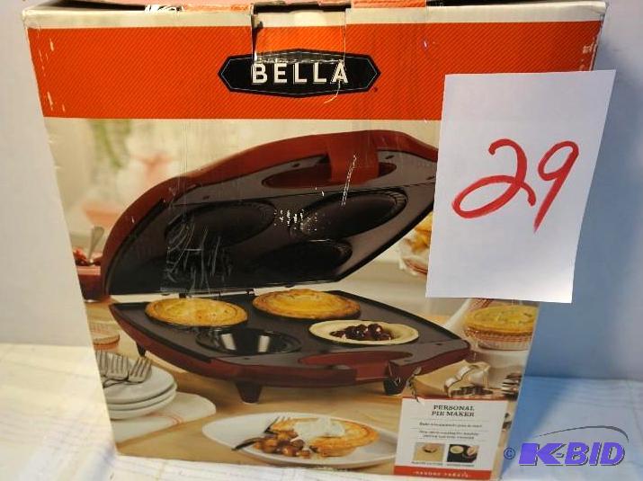 lot 29 image: Bella Brand Personal Pie Maker Slightly Used,...