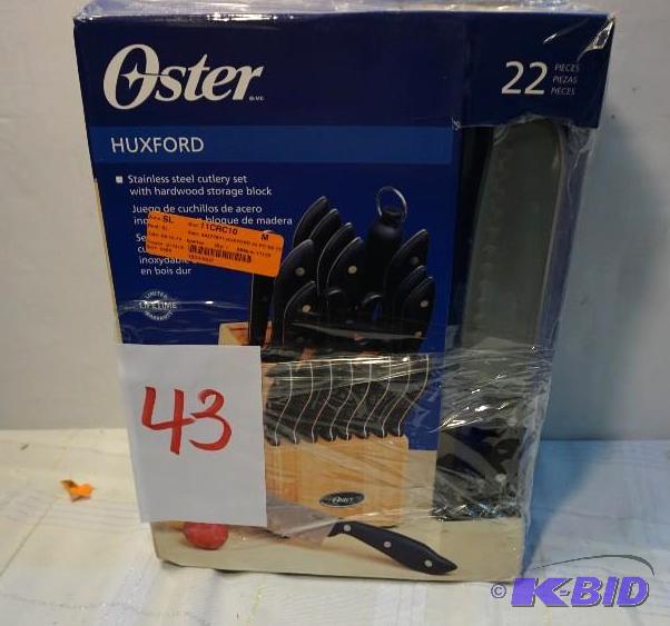 lot 43 image: Oster Huxford Model 22 PC Cutlery Set With Bl...