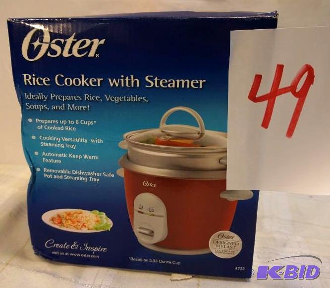 lot 49 image: Oster Model 4722 Rice Cooker With Steamer Bra...