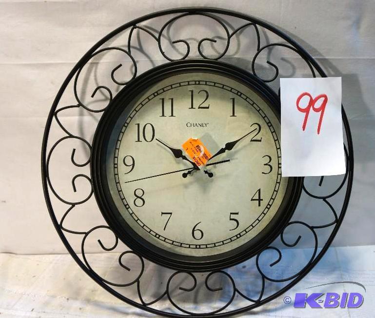 lot 99 image: Chaney Wire Design 18" Wall Clock Brand ...