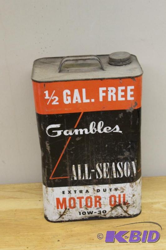 lot 111 image: Gambles All Season Motor Oil&nbspVintage 2 1...
