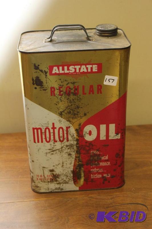 lot 157 image: Allstate Heavy Duty Motor Oil Vintage 2 12 G...