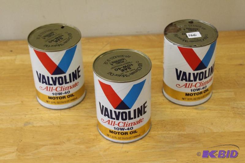 lot 166 image: 3 Valvoline&nbspMotor Oil, One Quart Cans, E...