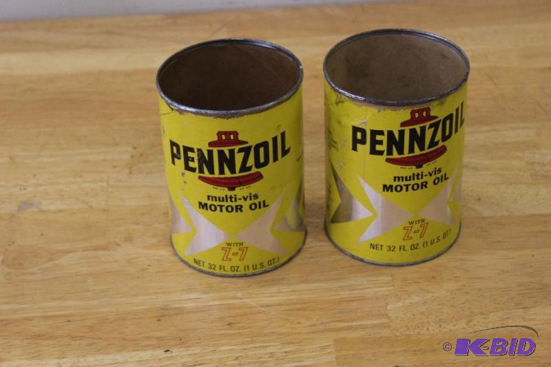 lot 168 image: 2 Pennzoil&nbspMotor Oil, One Quart Cans, Em...
