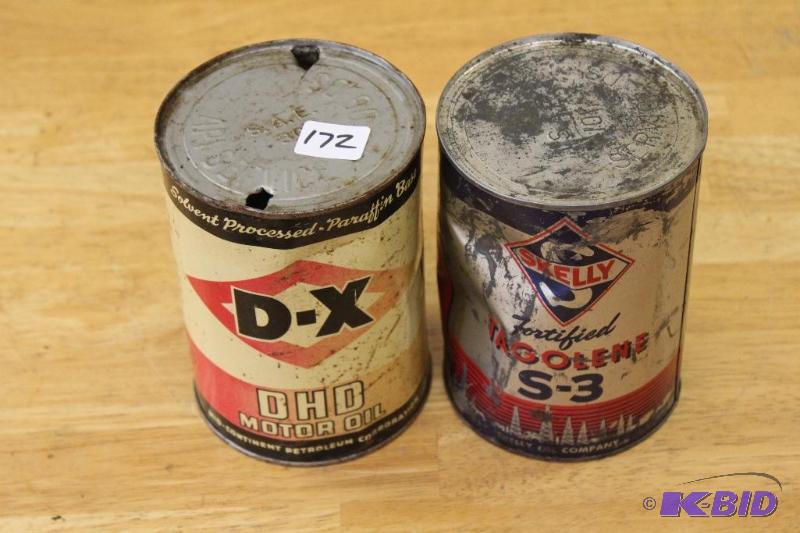 lot 172 image: D-X and Skelly&nbspMotor Oil, One Quart Cans...