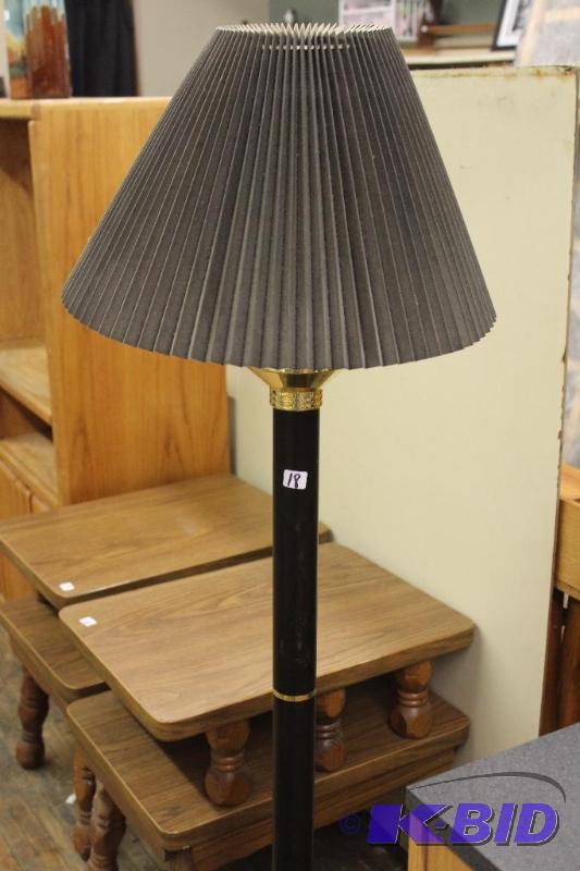 lot 18 image: Tall Lamp With Shade  Well Made, Works ...