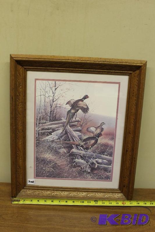 lot 202 image: Framed Pheasant Print ...