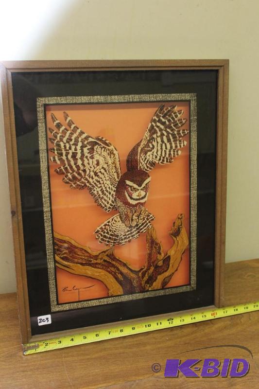 lot 203 image: Painted Glass Framed Picture