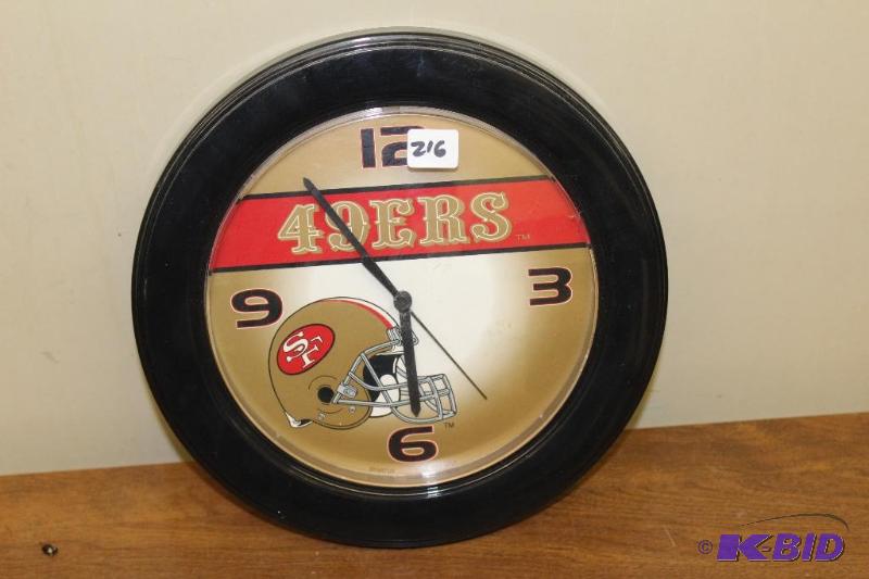 lot 216 image: 49ers&nbspWall Clock ...