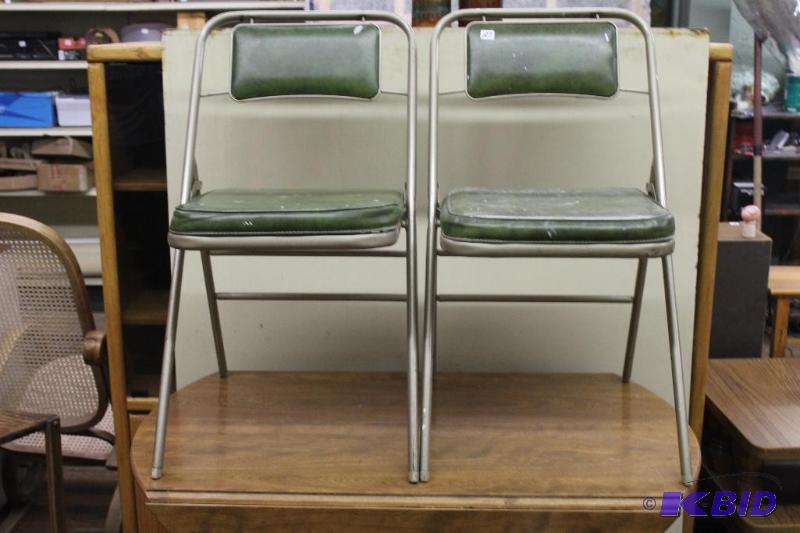 lot 27 image: Pair of Vintage Metal Chairs ...