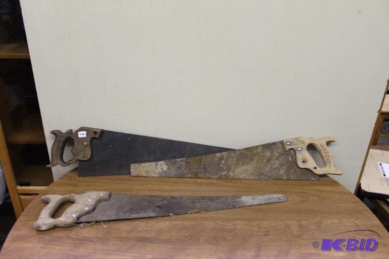 lot 322 image: 3 Vintage Saws...