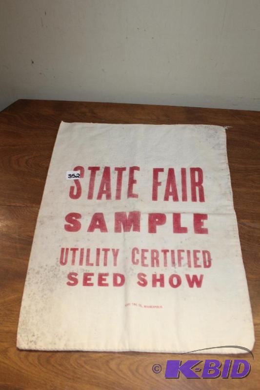 lot 352 image: RARE Vintage MN State Fair Seed Show Sample Ba