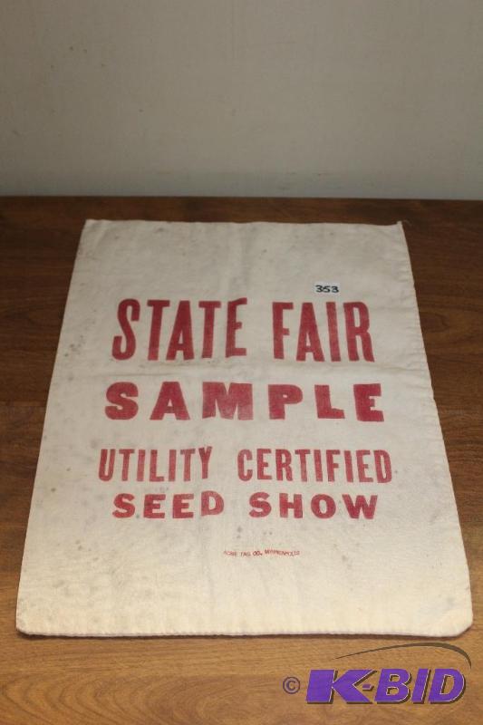 lot 353 image: RARE Vintage MN State Fair Seed Show Sample Bag