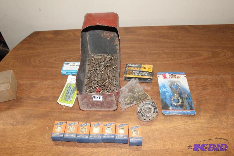 lot 373 image: Assorted Hardware, Upholstery Tacks, etc..&nb...