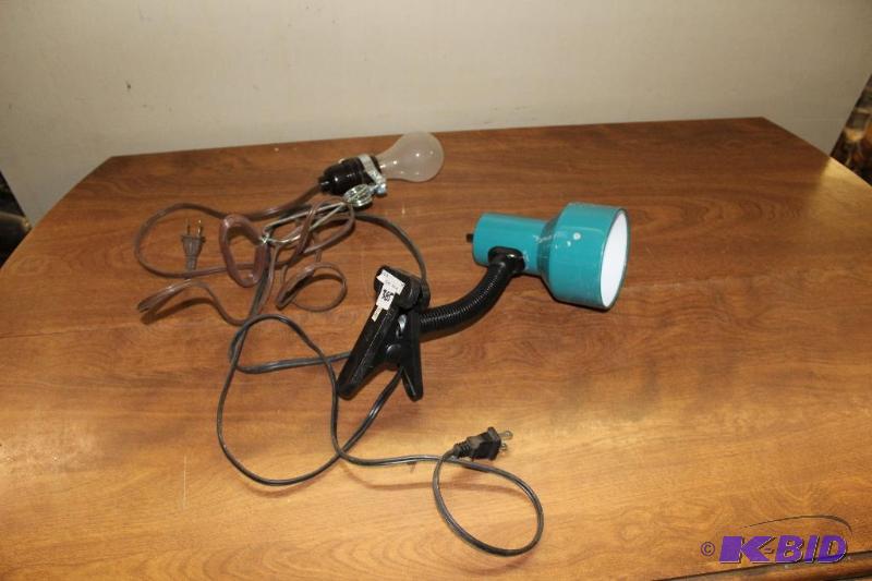 lot 385 image: Pair of Clamp Lamps  Both Work   ...