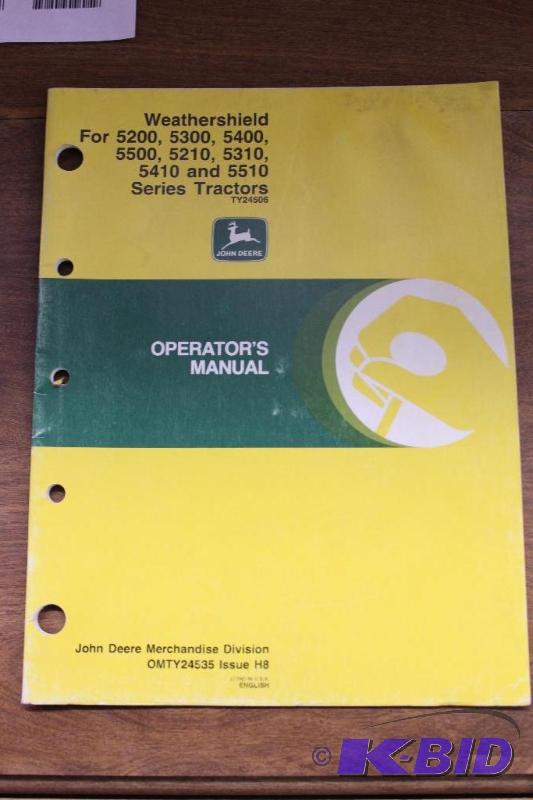 lot 477 image: John Deere Weathersheild&nbspTractors Operat...