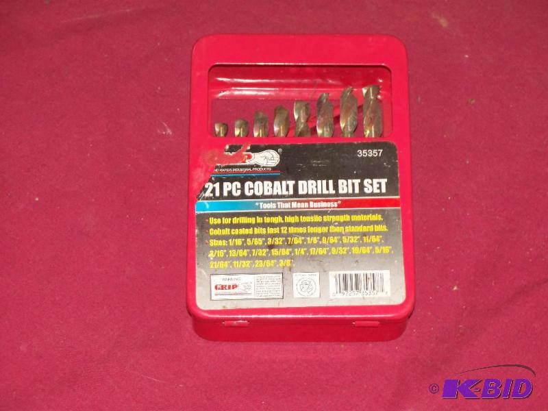 Cobalt drill bit set in case...
