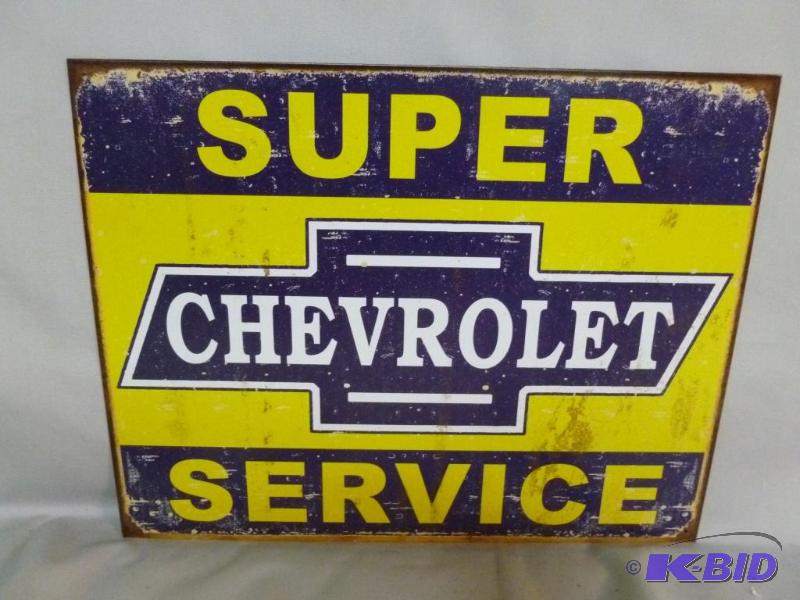 lot 104 image: Collectible Chevrolet Super Service Metal Sig...