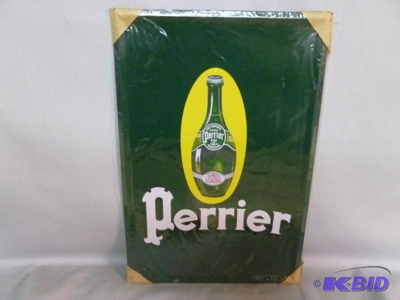 lot 110 image: Collectible Perrier&nbspMetal Sign That Meas...
