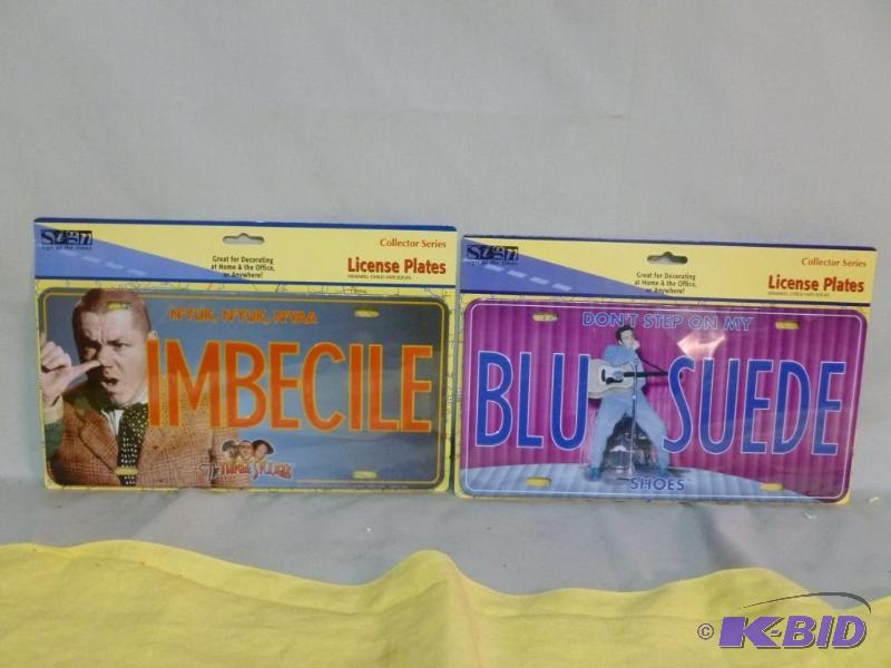 lot 111 image: Lot Of Two Collectible Embossed Metal License...