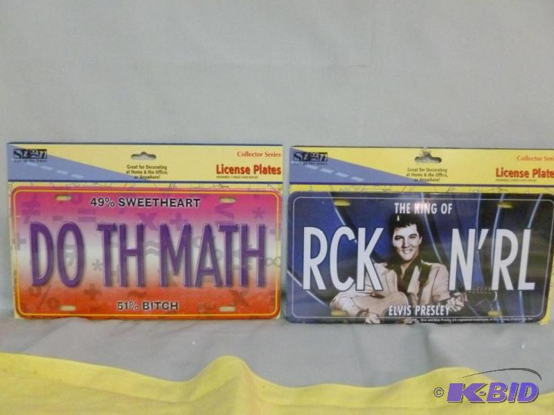 lot 112 image: Lot Of Two Collectible Embossed Metal License...