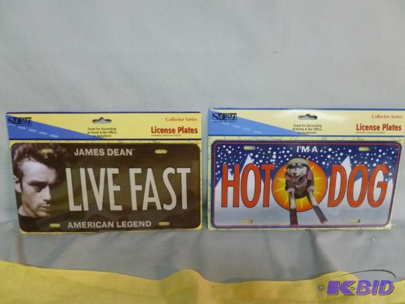 lot 113 image: Lot Of Two Collectible Embossed Metal License...