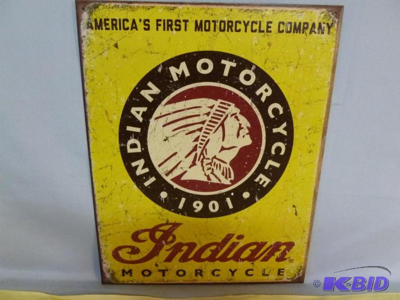 lot 31 image: Collectible Indian Motorcycle&nbspMetal Sign...