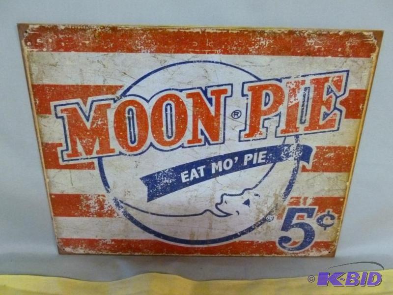 lot 47 image: Collectible Moon Pie&nbspMetal Sign That Mea...
