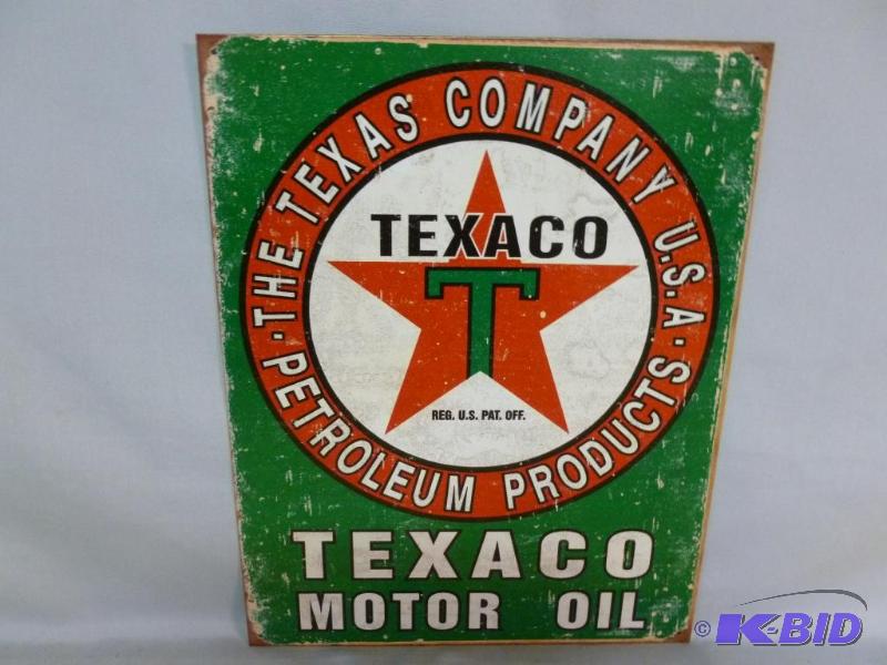 lot 50 image: Collectible Texaco Motor Oil&nbspMetal Sign ...