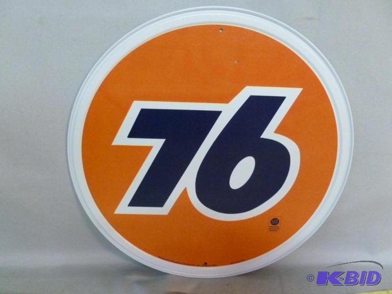 lot 54 image: Collectible 76 Metal Sign That Measures 11 3...