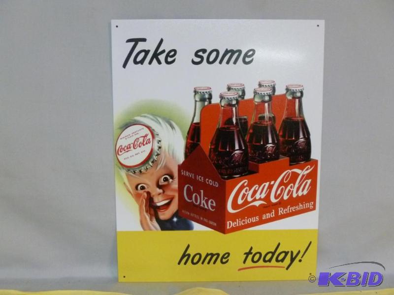 lot 55 image: Collectible Coca-Cola Take Some Home Today Me...