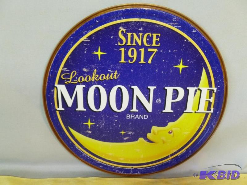 lot 6 image: Collectible Moon Pie Metal Sign That Measures...