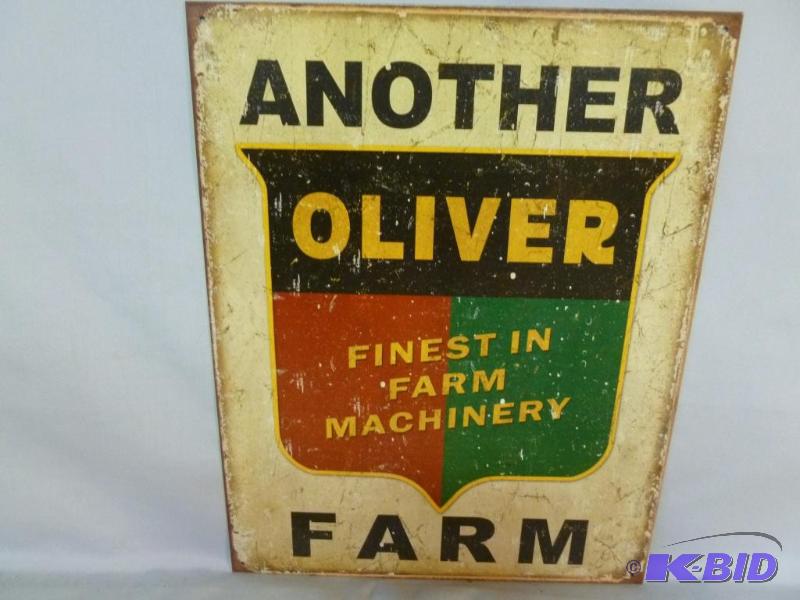 lot 64 image: Collectible Another Oliver Farm Metal Sign Th...