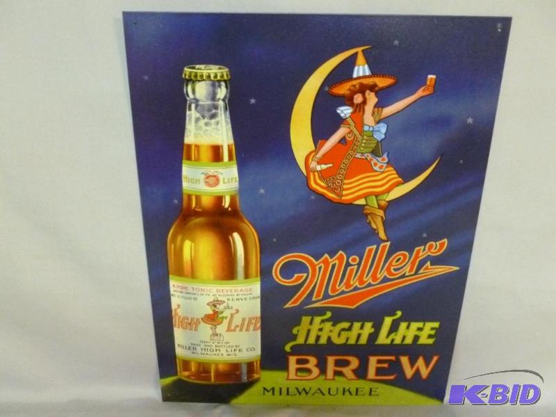 lot 66 image: Collectible Miller High Life Brew Metal Sign ...