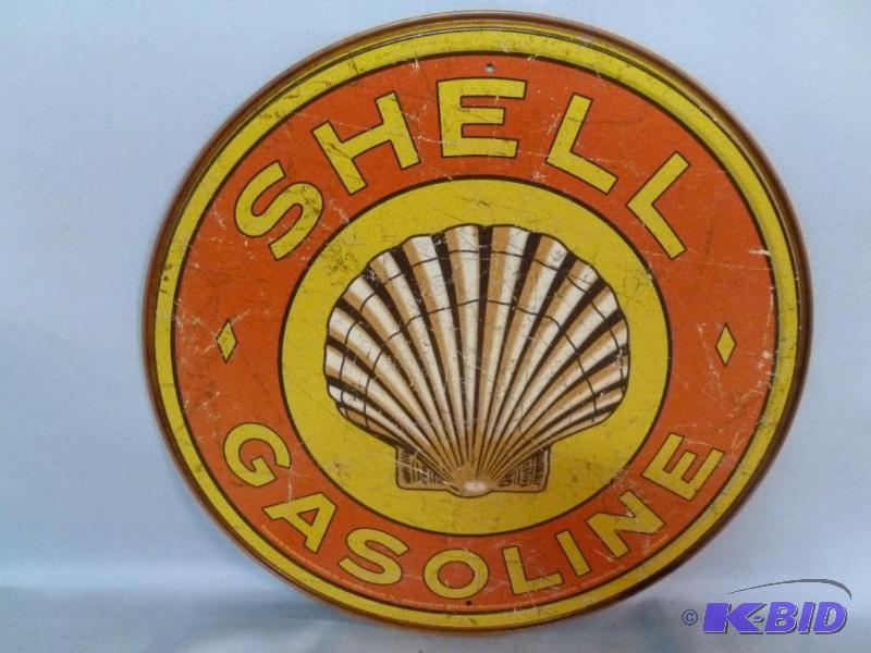 lot 76 image: Collectible Shell Gasoline Metal Sign That Me...