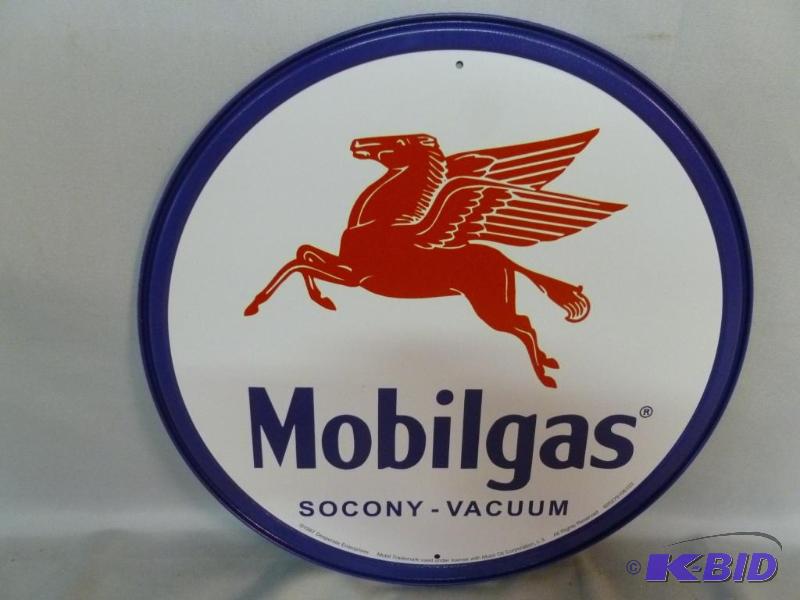 lot 78 image: Collectible Mobilgas Metal Sign That Measures...