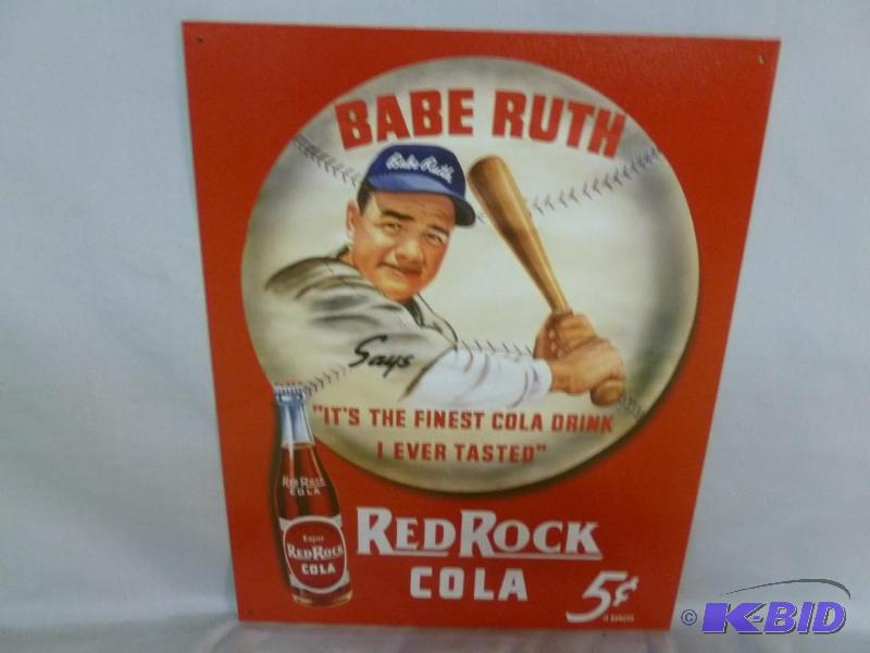 lot 83 image: Collectible Red Rock Cola Metal Sign That Mea...