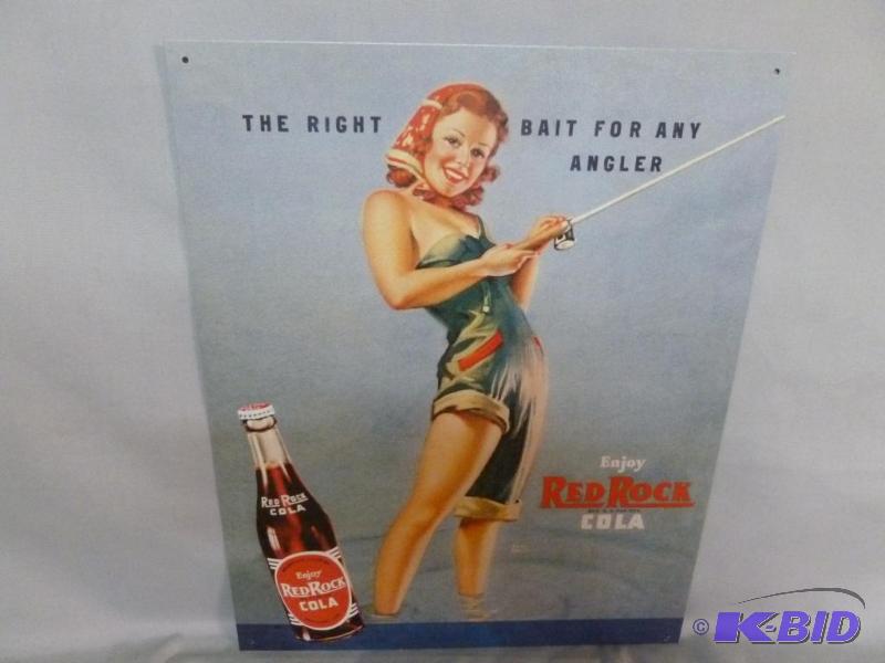 lot 87 image: Collectible Red Rock Cola Metal Sign That Mea...
