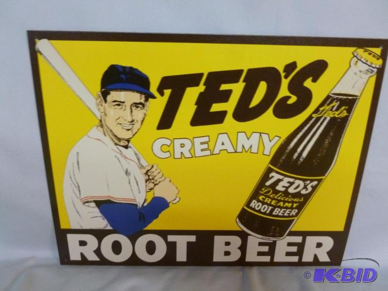 lot 88 image: Collectible Teds Creamy Root Beer Metal Sign...