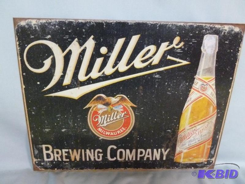 lot 90 image: Collectible Miller Brewing Company Metal Sign...