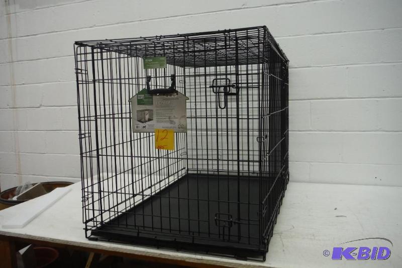 lot 12 image: Midwest iCrate Double-Door Folding Metal Dog Crate, 48 Inches by 30 Inches by 33 Inches, New in box