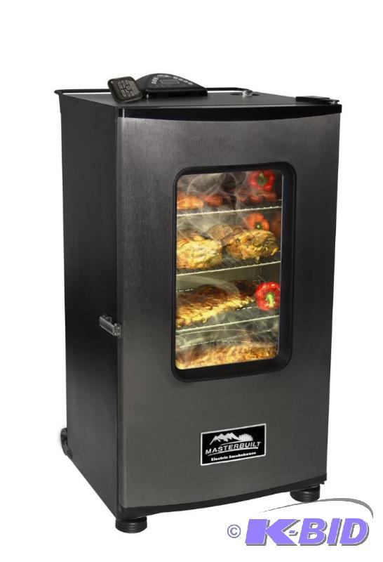 lot 28 image: Masterbuilt 20070411 30-Inch Top Controller Electric Smoker with Window and RF Controller