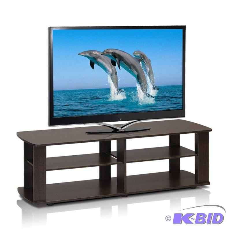 lot 50 image: Furinno 11191DBR The Entertainment Center Television Stand, Dark Brown,New in box