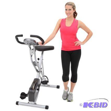 lot 6 image: Exerpeutic Folding Magnetic Upright Bike with Pulse, New in box , has never been assembled