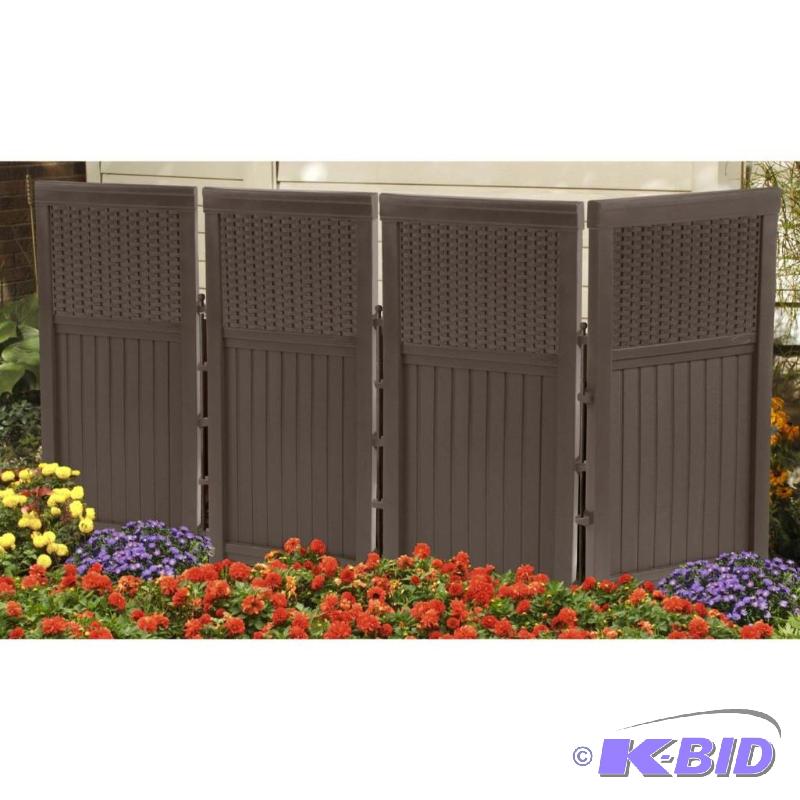 lot 89 image: Suncast FSW4423 4 Panel Resin Wicker Outdoor Screen