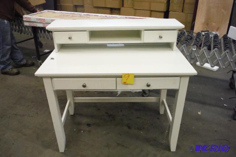 lot 9 image: Home Styles 5530-162 Naples Student Desk and Hutch, White Finish, New in box