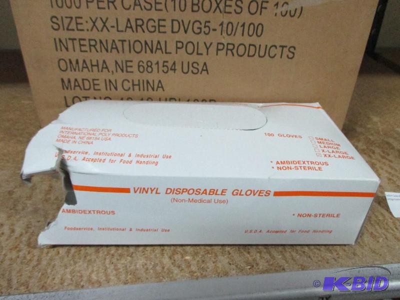 box of vinyl gloves...