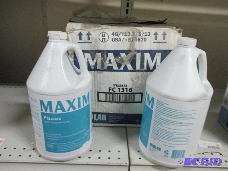 3 gallons of Pizzaz floor finish...