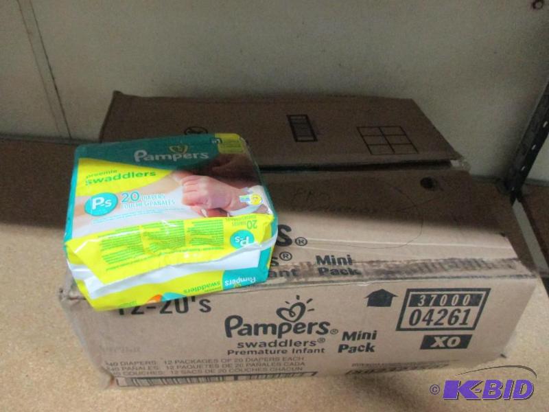 Case of pampers preemie diapers...