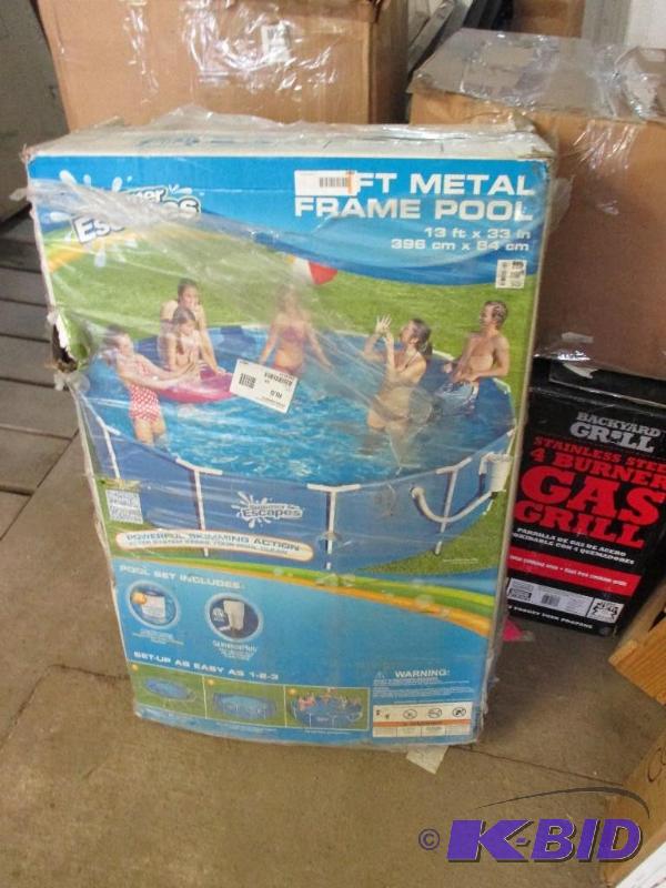 13 ft metal frame pool...